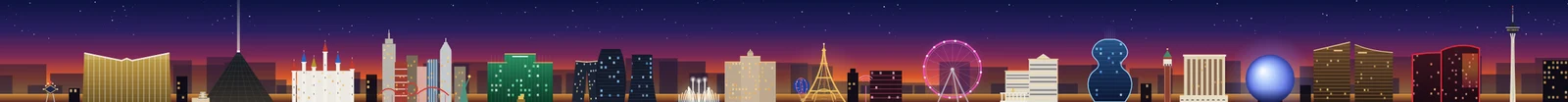 The Las Vegas Strip skyline that runs behind the paint on the TasteBueno Wall